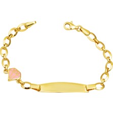 14 Ayar Altın Plakalı Çocuk Künyesi