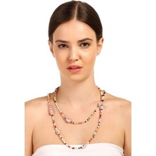 Nazar Boncuklu Renkli Çift Sıra Kolye