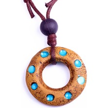 Aztek Ueuecoyotl Simge Natural Kolye