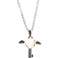 Zirkon Kalp Anahtarı Kolye