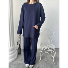 Dantel Detaylı Oversize Geniş Paça Modal Kumaş Eşofman Takım