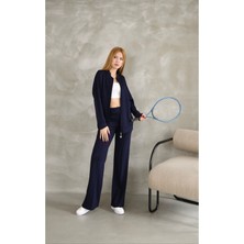 Oversize Fermuarlı Çıma Detaylı  Geniş Paça Modal Kumaş Eşofman Takım