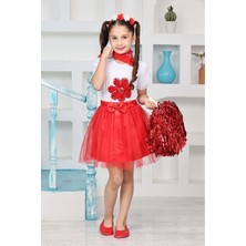 Kız Çocuk Alt Üst Takım Tshirt Etek 23 Nisan