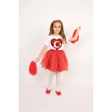 Kız Çocuk Tişört Etek Takım 23 Nisan 29 Ekim Gösteri Kıyafeti NBL24