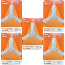 (5 adet) Osaka 30W (200W) Beyaz Işık (6500K) E27 Duylu (Kalın Duy) Pervane Ampul