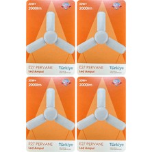 (4 adet) Osaka 30W (200W) Beyaz Işık (6500K) E27 Duylu (Kalın Duy) Pervane Ampul