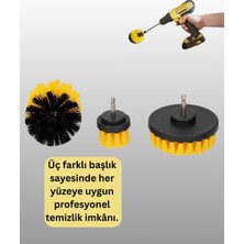 Banyo ve Mutfak Için Matkap Ucu Temizlik Fırçası 3’lü Set