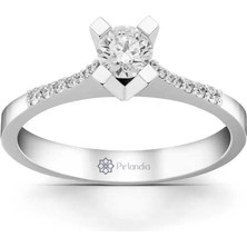 Pırlandia 0,40 Karat F Renk Hrd Sertifikalı Pırlanta Tektaş Yüzük