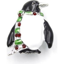 Penguen Broş - Beyaz