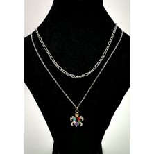 Gümüş Renk Figürlü Lüks Kararmaz Kolye