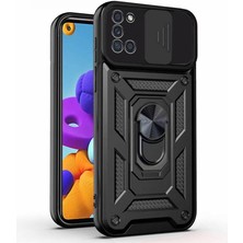 Piyasa Sepeti Kızaklı Tank Kılıf Samsung Galaxy A21S Siyah