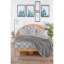 Teksnil Home | %100 Pamuklu Oslo Çift Kişilik Siyah Pike Takımı(Lastikli Çarşaf,pike,yastık Kılıfı)