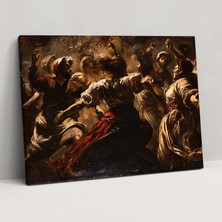 Popcas Canlı Sahne Caravaggio Tarzı Duvar Dekorasyonu - Caravaggio Duvar Sanatı Kanvas Duvar Tablosu