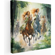 Popcas Amazon Kadınlar Duvar Dekorasyonu - Macera Temalı Kanvas Tablo Anahtar Kelimeleri ile