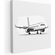 Popcas Minimalist Uçak Kanvas Tablo - Modern Şıklıklı Uçak Duvar Sanatı