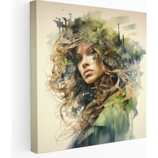 Popcas Eterik Amazon Kadınlar Kanvas Tablo - Amazon Kadınlar Suluboya Kanvas Eterik Kadın