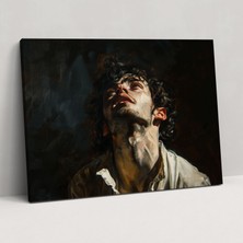 Popcas Caravaggio Tarzı Duvar Dekorasyonu - Düşünce Kanvas Tablo Ev Dekorasyonu
