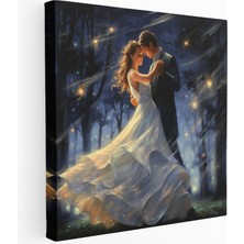 Popcas Yıldızlı Serenat Melek Çift Kanvas Tablo