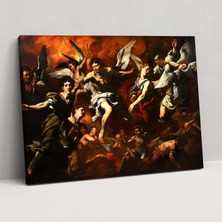Popcas Caravaggio Tarzı Kanvas Tablo: Incil Melekleri ve Şeytanlar Duvar Süsü - Ev Dekorasyonu Caravaggio Sanatı Kanvas Tablo Duvar Sanatı