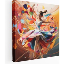 Popcas Balerin Soyut Şekiller Kanvas Tablo - Balerin Kanvas Soyut Şekiller Duvar Sanatı