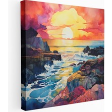 Popcas Kaliforniya Sahili Günbatımı Kanvas Tablo