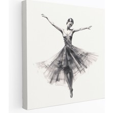 Popcas Minimalist Balerin Kanvas Tablo - Balerin Kanvas Kanvas Duvar Sanatı