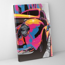 Popcas Klasik Araba Pop Art Kanvas Tablo - Klasizm ve Pop Art Duvar Sanatı Kanvas Duvar Sanatı Klasik Araba Pop Art