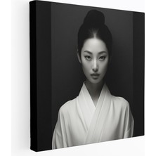 Popcas Asyalı Kanvas Tablo - Minimalist Siyah Beyaz Fotoğraf Duvar Sanatı - Asya Kanvas Duvar Sanatı Ev Dekorasyonu Siyah ve Beyaz