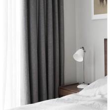 Düz Fon Perde - Gri - Pilesiz Düz Dikim - LD532