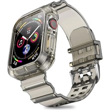 Nezih Case Kayış/kordon ve Kasa Koruyucu Apple Watch Seri 2/3/4/5/6/7/8/9/se 44 mm 45mm Uyumlu Kordon Siyah