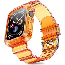 Nezih Case Apple Watch Seri 2/3/4/5/6/7/8/9/se 38mm 40mm 41mm Uyumlu Silikon Kordon ve Kasa Koruyucu