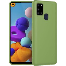 Piyasa Sepeti Samsung Galaxy A21S İnce Mat Silikon Kılıf Yeşil