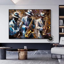 Soyut Caz Müzik Duvar Sanatı; Jazz Kanvas; Afrikalı Duvar Sanatı