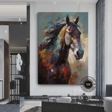 Soyut At Tablosu Kanvas | Ev Hediyesi | Yatak Üstü