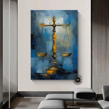 Adalet Terazileri Kanvas; Avukat Ofis Dekoru; Hediye; Denge Tablosu