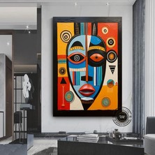 Kabile Maskesi Afrika Sanatı Çerçeveli Poster; Afrika Maskesi; Afrika Duvar Sanatı; Afrikalı Amerika