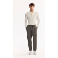 AVVA Erkek Haki Beli Lastikli Bağcıklı Kolay Ütülenen Jogger Relaxed Fit Pantolon A52Y3041