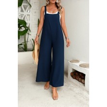 Ag Shoppings Kadın Askılı Yandan Fermuarlı Geniş Paçalı Valencia Tulum