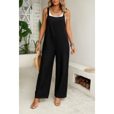 Ag Shoppings Kadın Askılı Yandan Fermuarlı Geniş Paçalı Valencia Tulum