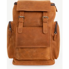 Çok Bölmeli Deri Sırt Çantası