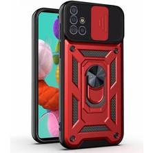 Piyasa Sepeti Kızaklı Tank Kılıf Samsung Galaxy A51 Kırmızı