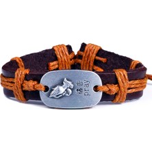 Pray Yazılı El Figürlü Deri Unisex Bileklik 1301-1350