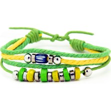 Barbados Boncuk Detaylı Ip Unisex Bileklik 703-850