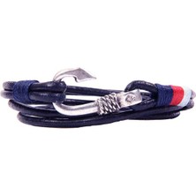 Olta Ucu Figür Deri Sarmal Mavi Unisex Bileklik 3550-3592