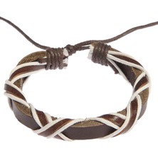 Zigzag Desen Deri Unisex Bileklik 3197-3400