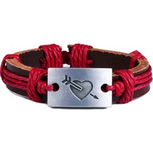 Arrow In Heart Deri Unisex Bileklik 1301-1350
