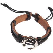 Çapa Figürlü Deri Unisex Bileklik 3197-3400