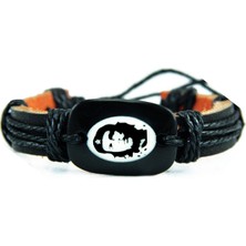 Che Deri ve Ip Detaylı Unisex Bileklik 851-1000