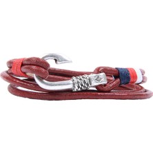 Olta Ucu Figür Deri Sarmal Kırmızı Unisex Bileklik 2201-2271