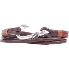 Olta Ucu Figür Deri Sarmal Kahverengi Unisex Bileklik 2201-2271
